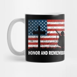 Happy Memorial Day Honor And Remember Patriotic US Flag Mug